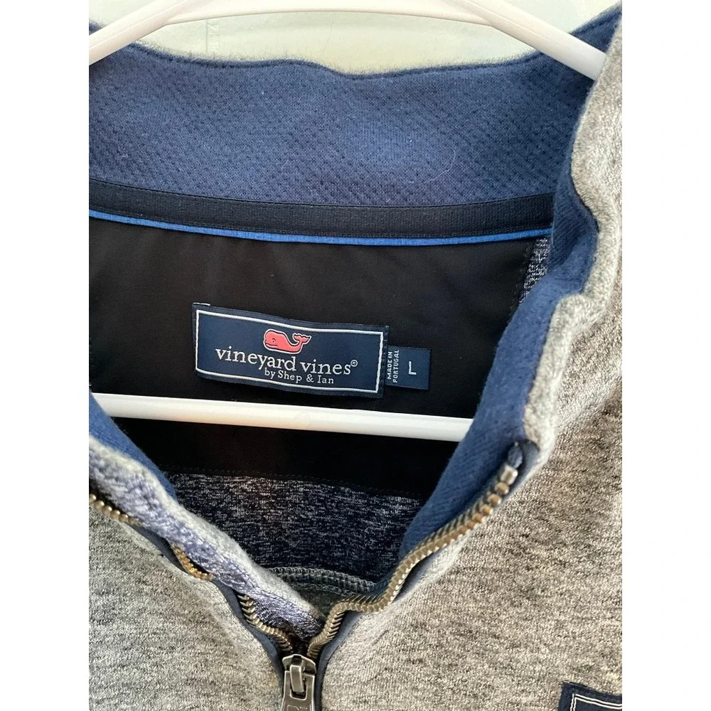 Vineyard Vines Mens Gray Heathered Quarter Zip Pullover Sweater 1K001981 Large